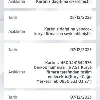 AGT Kurye Ve Ziraat Bankası Kart Teslimat Sorunu