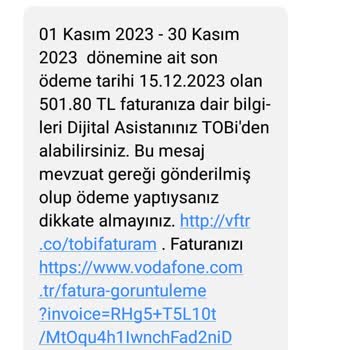 Vodafone Son Ay Fatura Detaylarını Ulaşamıyorum