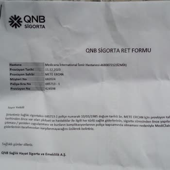 QNB Sigorta Tamamlayıcı Sigorta Şikayeti