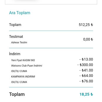 Watsons Ürünlerimi İptal Etti