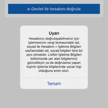 Sahibinden.com E-DEVLET Doğrulaması Yapamıyor