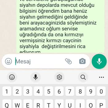 Arçelik Yanlış Renk Demlik Verilmesi Çaycının Siyah Demliğin Kırmızı Olması