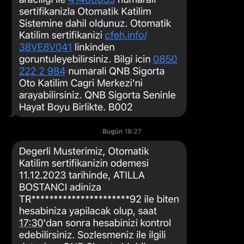 QNB Sigorta Telefon Numaramla Başkasının Adına BES Hesabı Açmıştır