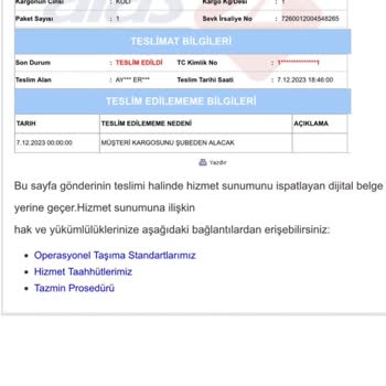 Aras Kargo Evde Olmamıza Rağmen Kargomu Getirmeyip Şubeden Alın Diyor