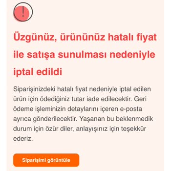 Hepsiburada Bilgim Dışı Sipariş İptali