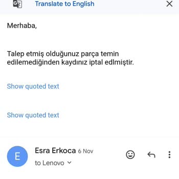 Lenovo Müşteri Hizmetleri Parça Tedariği Sıkıntısı