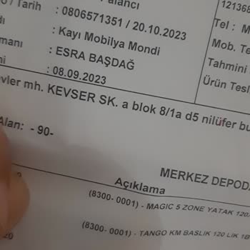 Mondihome Yatak Baza Başlık Aldım, Tam Olarak Gelmedi