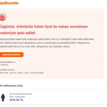 Saat & Saat İndirimli Aldığım Ürünü Göndermiyorlar! ( Siparişi İptal Ettiler )
