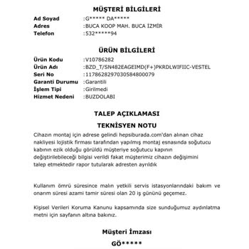 Vestel Kusurlu Ürün Ayıplı Mal