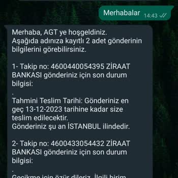 AGT Kurye Firmasının Kartımı Teslim Etmeyişi