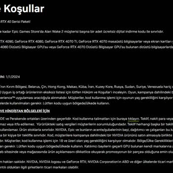Trendyol Ekran Kartı İçin Alan Wake 2 Oyunu Promosyonu Verilmedi!