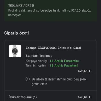 Saat Ve Saat Ürün İptali