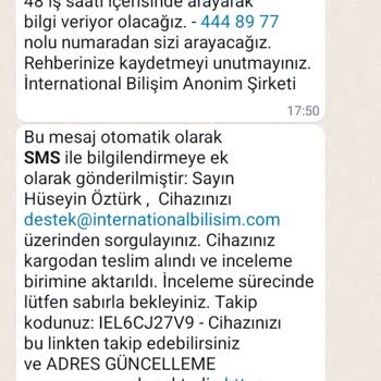 International Bilişim Garanti Altındaki Telefona Yüksek Tamir Ücreti!