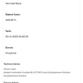 Avva Giyim Ürünün Kargoya Verilmemesi.