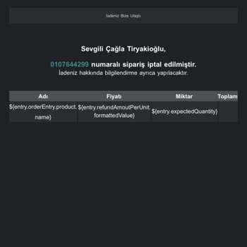 Watsons Siparişimi Bana Haber Vermeden İade Etti