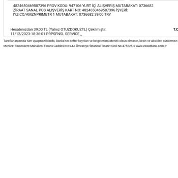 İzinsiz Amazon Hesabımdan Para Çekimi