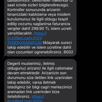 Millenicom Müşteri Hizmetleri Yetersizliği