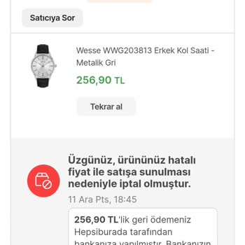 Hepsiburada Bilgi Dışında İptal Hk.