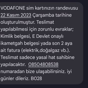 Vodafone Hat Aktivasyon Gecikmesi Ve İptali