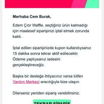 Yemeksepeti Sorumsuzluğu! Yemeksepeti Pişmanlıktır!