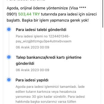 Agoda Para İadesi
