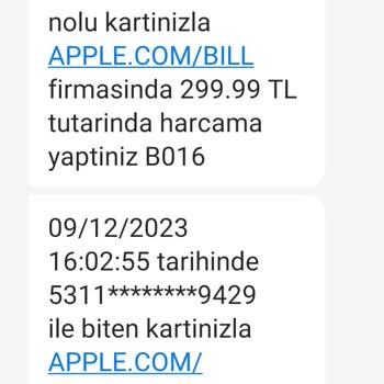 Apple Online Store QNB Finansbak İzinsiz Kredi Kartı Harcaması
