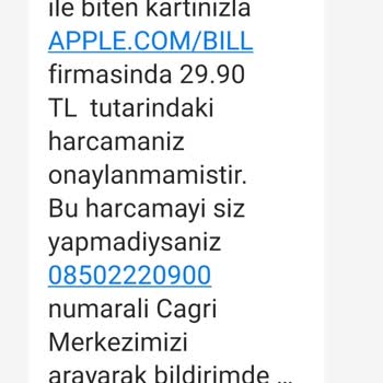 Apple Online Store QNB Finansbak İzinsiz Kredi Kartı Harcaması