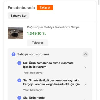 Hepsiburada Ürün Elime Ulaşmadı Ve Satıcı Soruma Cevap Vermiyor