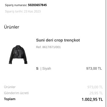 Stradivarius Haksız Yere Sipariş İptali Vermesi