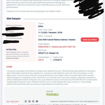 Zorlu PSM Koltuk Sayısından Fazla Bilet Satılması