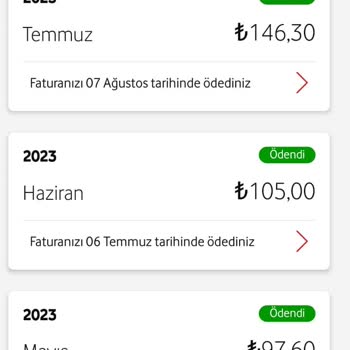 Vodafone Bilgim Dışında Yapılan Basebone Abonelik Ücreti