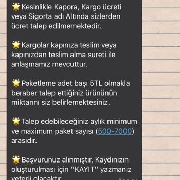 Paketlemeacentesi (Instagram) Evde Paketleme İşi Kişisel Bilgi Güvenliği Endişesi