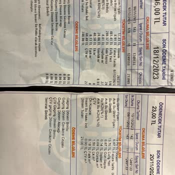 İBB - İstanbul Büyükşehir Belediyesi Su Faturası Yüksekliği