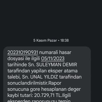 Quick Sigorta Aracımın Değer Kaybını Ödemiyor