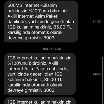 Vodafone Kafasına Göre Defalarca İnternet Paketi Yeniliyor
