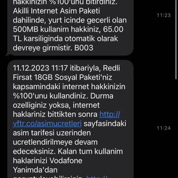 Vodafone Kafasına Göre Defalarca İnternet Paketi Yeniliyor