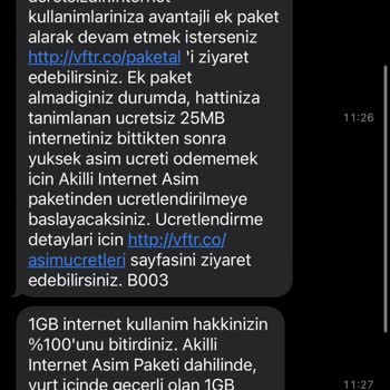 Vodafone Kafasına Göre Defalarca İnternet Paketi Yeniliyor