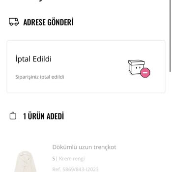 Stradivarius Stoğu Olan Ürünü İptal Ediyor