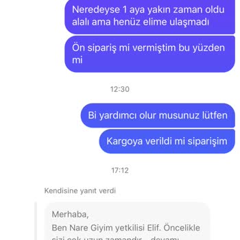 Nare Giyim Giysi Siparişim Gelmedi