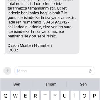 Dyson İnternet Siparişi İptali