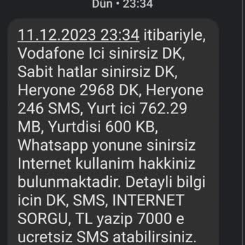 Vodafone Durduk Yere Aşım Tarifesi Tanımlıyor
