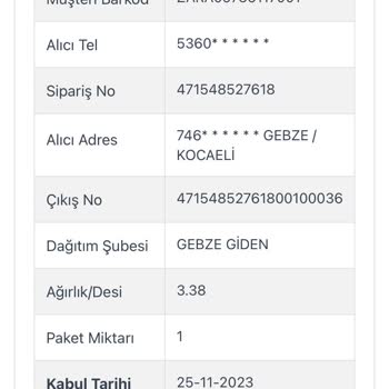 Zara Kargo İstanbul Teslimat Sorunu