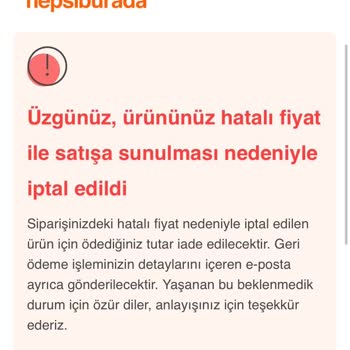 Hepsiburada Haksız Fiyat İptali Ve Mağduriyet