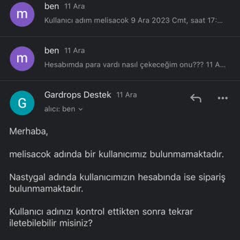 Gardrops Firmasının Hesabımı Kapatıp Paramı Koparmaya Çalışıyor!