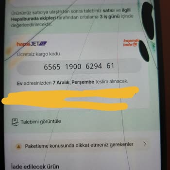 Hepsiburada Sistemi İade Kodunu Aktif Etmiyor