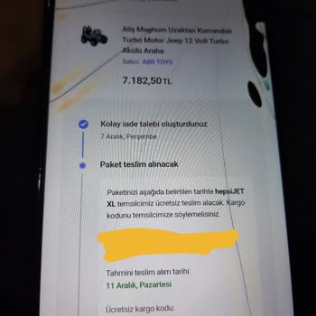 Hepsiburada Sistemi İade Kodunu Aktif Etmiyor