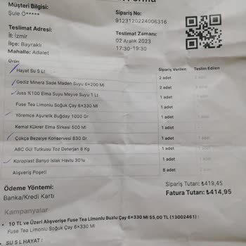A101 Kapıda Ürünümü Eksik Teslim Etti.!
