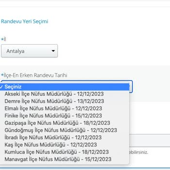 Nüfus ve Vatandaşlık İşleri Ehliyet Randevusu Verilmiyor