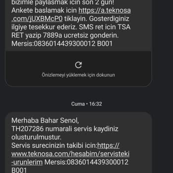 Teknosa Servis Sorunu İlgilenmemek
