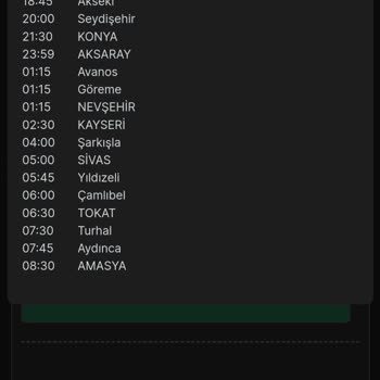 Tokat Yıldızı Otobüsün Geç Hareket Etmesi